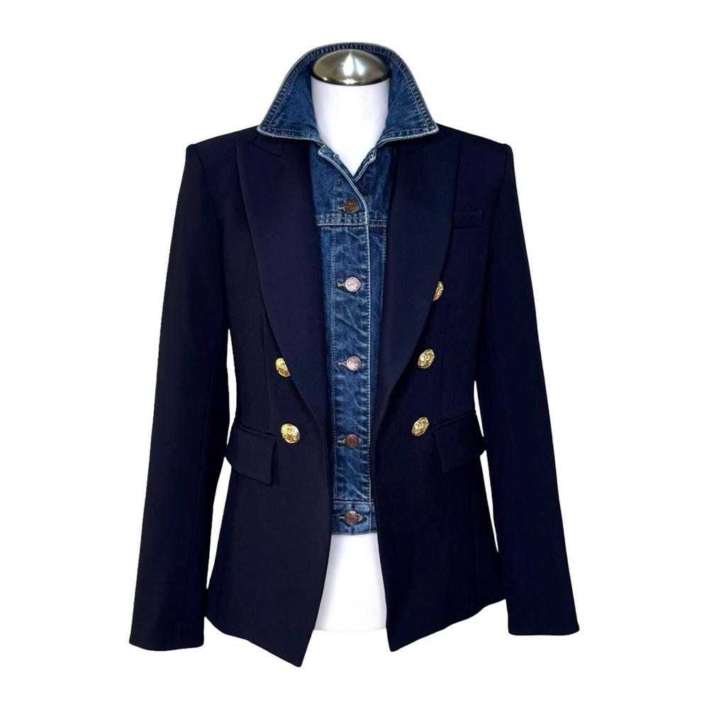 NWT Brunne DICKEY Compatible with VERONICA BEARD Blazer Denim Blue - Picture 10 of 12
